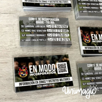 Millar Tarjetas de presentación 4*4 Brillante (Impresión Ambas caras Full color)