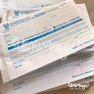 10 Talonarios tamaño Media Carta 1 copia 500 facturas