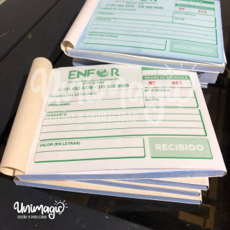 10 Talonarios tamaño 1/4 De Carta 1 copia 500 facturas