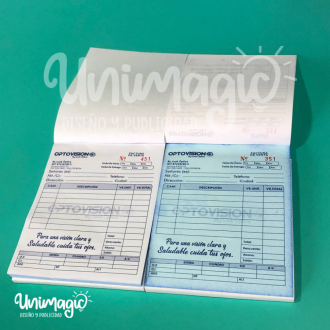 10 Talonarios tamaño 1/4 De Carta 1 copia 500 facturas