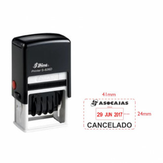 Sello Fechador Ref. 826-D LOGO Medida 41 x 24 mm