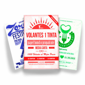 1.000 Volantes Reciclado o Bond 1x0 (Impresión a una cara, una tinta)