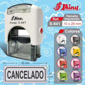 Sello Shiny Printer S-841 Medida: 26 x 10 mm